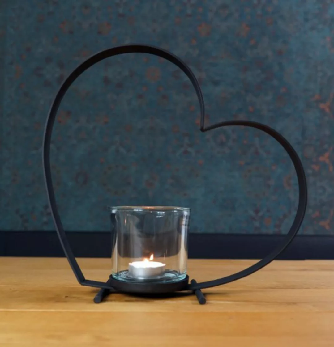 Herzförmiges Eisenwindlicht Bebi 40 cm günstig online kaufen