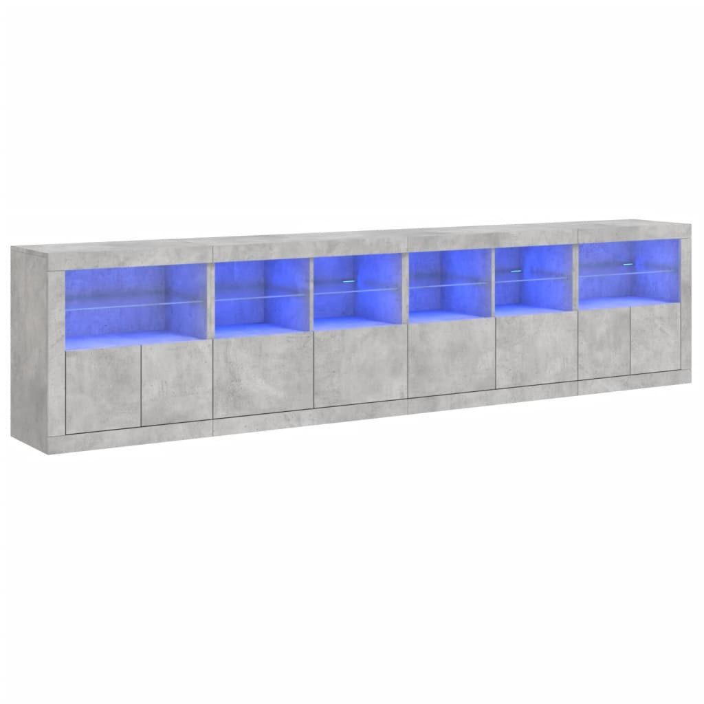 vidaXL Sideboard Sideboard mit LED-Leuchten Betongrau günstig online kaufen