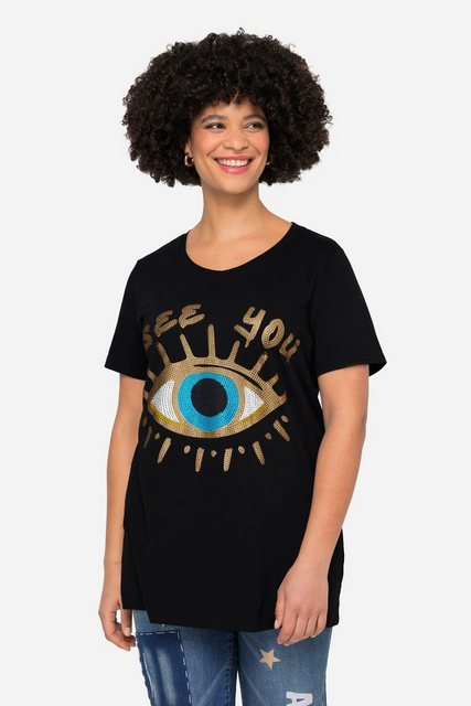 Angel of Style T-Shirt T-Shirt Classic Fit Augen-Motiv Rundhals Halbarm. günstig online kaufen