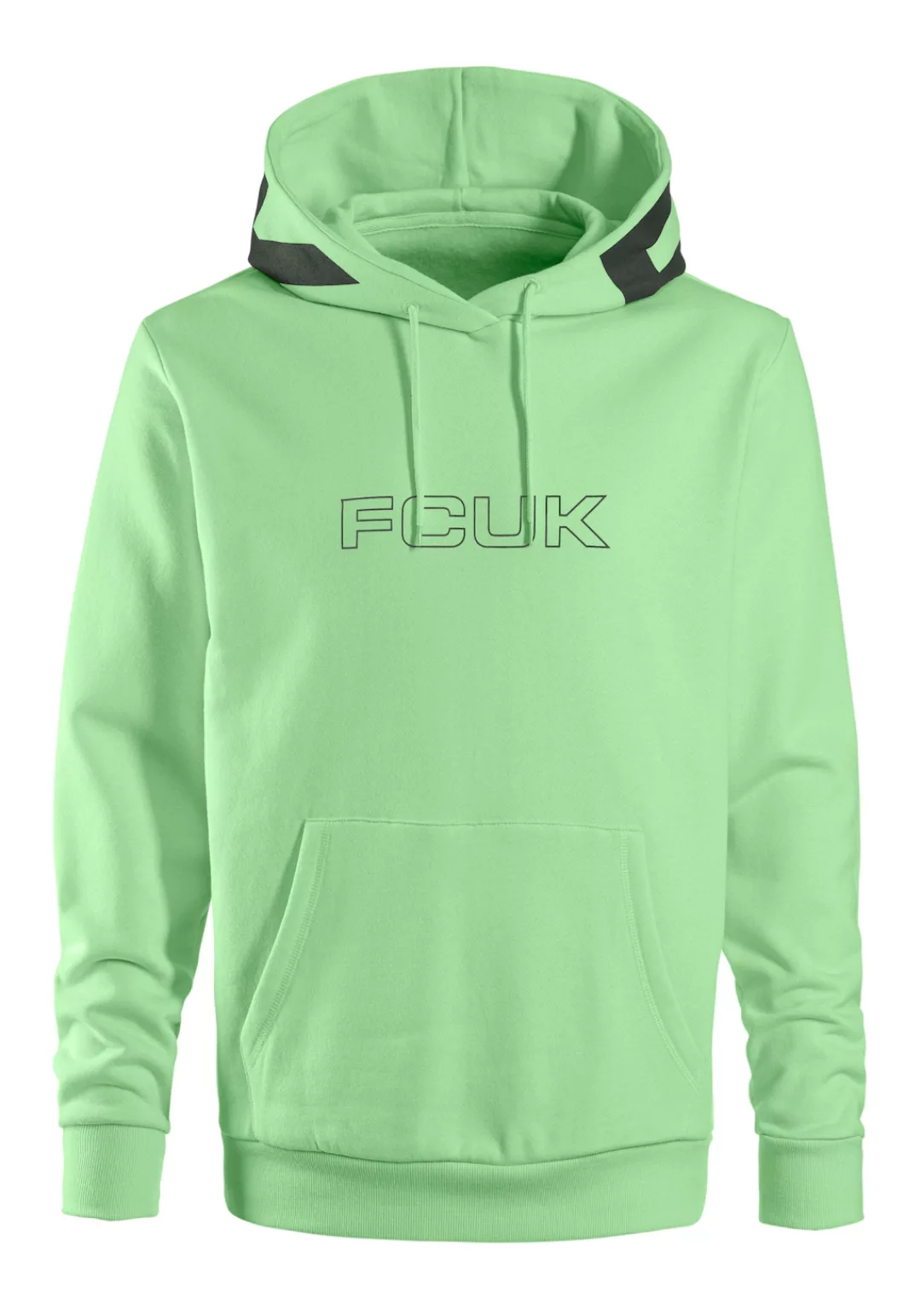 FCUK Hoodie in Regular Fit und Langarm, Sweatshirt mit Kapuze, Baumwollmisc günstig online kaufen