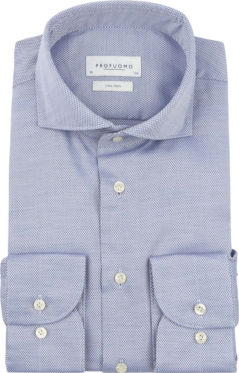 Profuomo Basketweave Hemd Blau   - Größe 38 günstig online kaufen