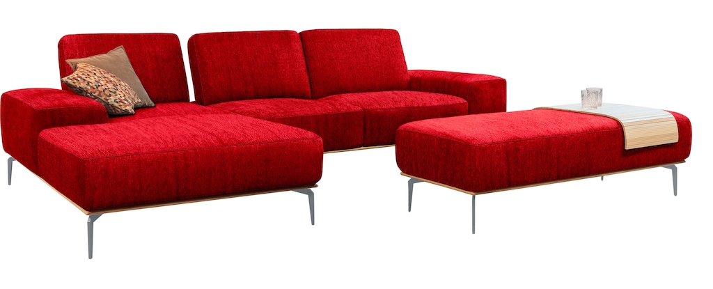 W.SCHILLIG Ecksofa "run, Designsofa mit tollem Sitzkomfort, bequem, L-Form" günstig online kaufen