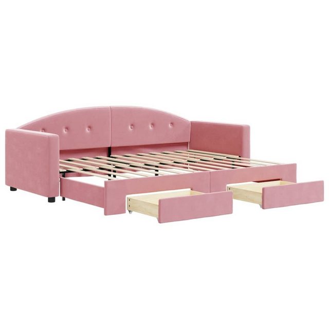 vidaXL Bett Tagesbett Ausziehbar mit Schubladen Rosa 80x200 cm Samt günstig online kaufen