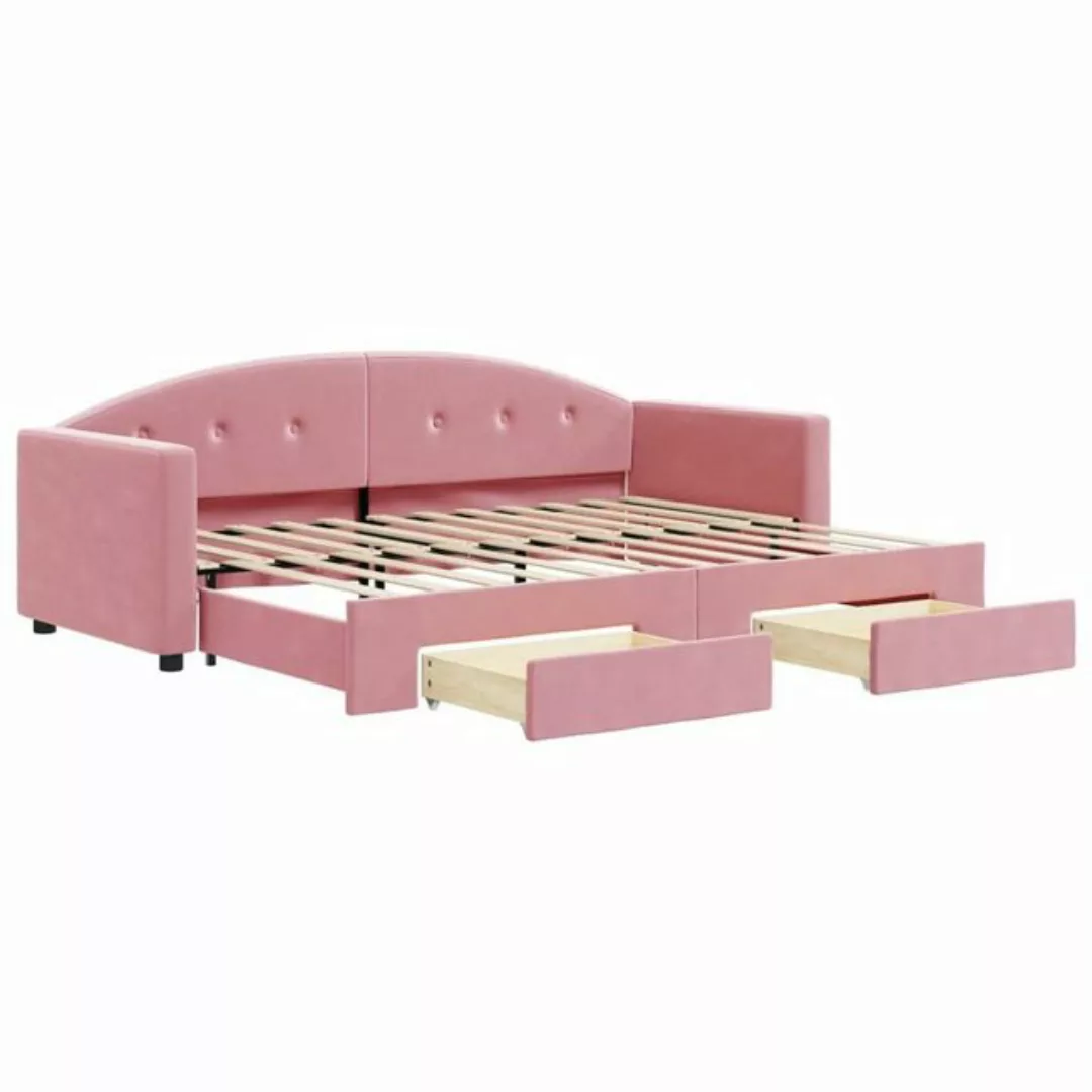 vidaXL Gästebett Gästebett Tagesbett Ausziehbar mit Schubladen Rosa 80x200 günstig online kaufen