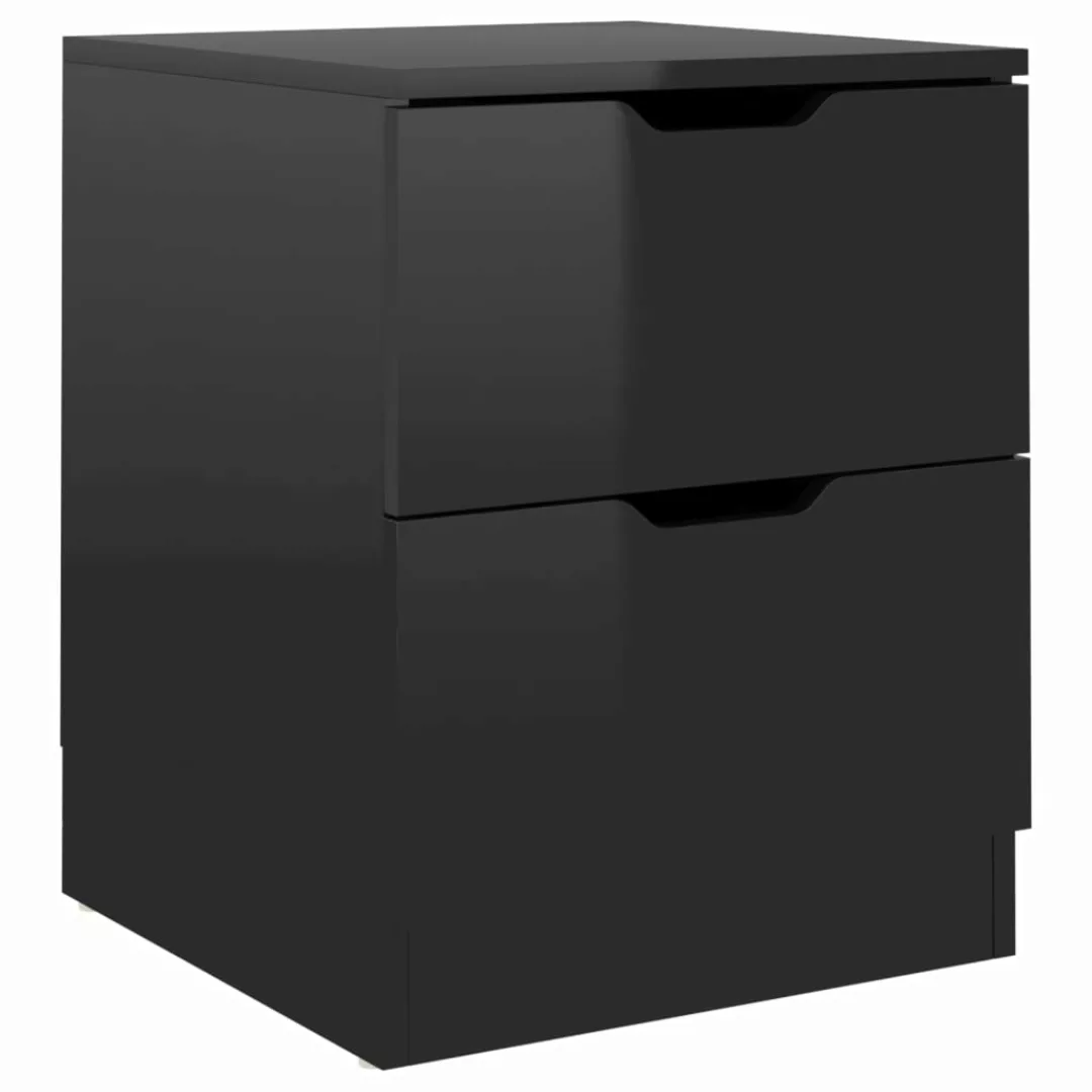 Nachttisch Hochglanz-schwarz 40x40x50 Cm Spanplatte günstig online kaufen