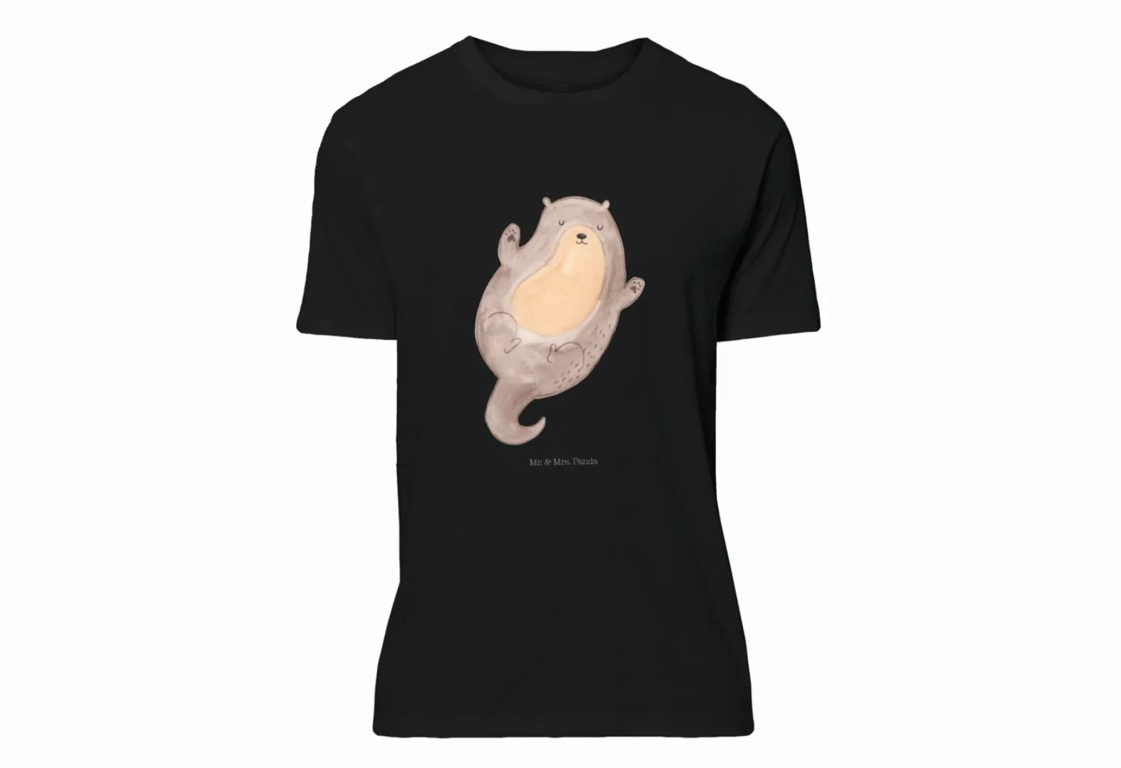 Mr. & Mrs. Panda T-Shirt Otter Umarmen - Schwarz - Geschenk, Seeotter, Jung günstig online kaufen