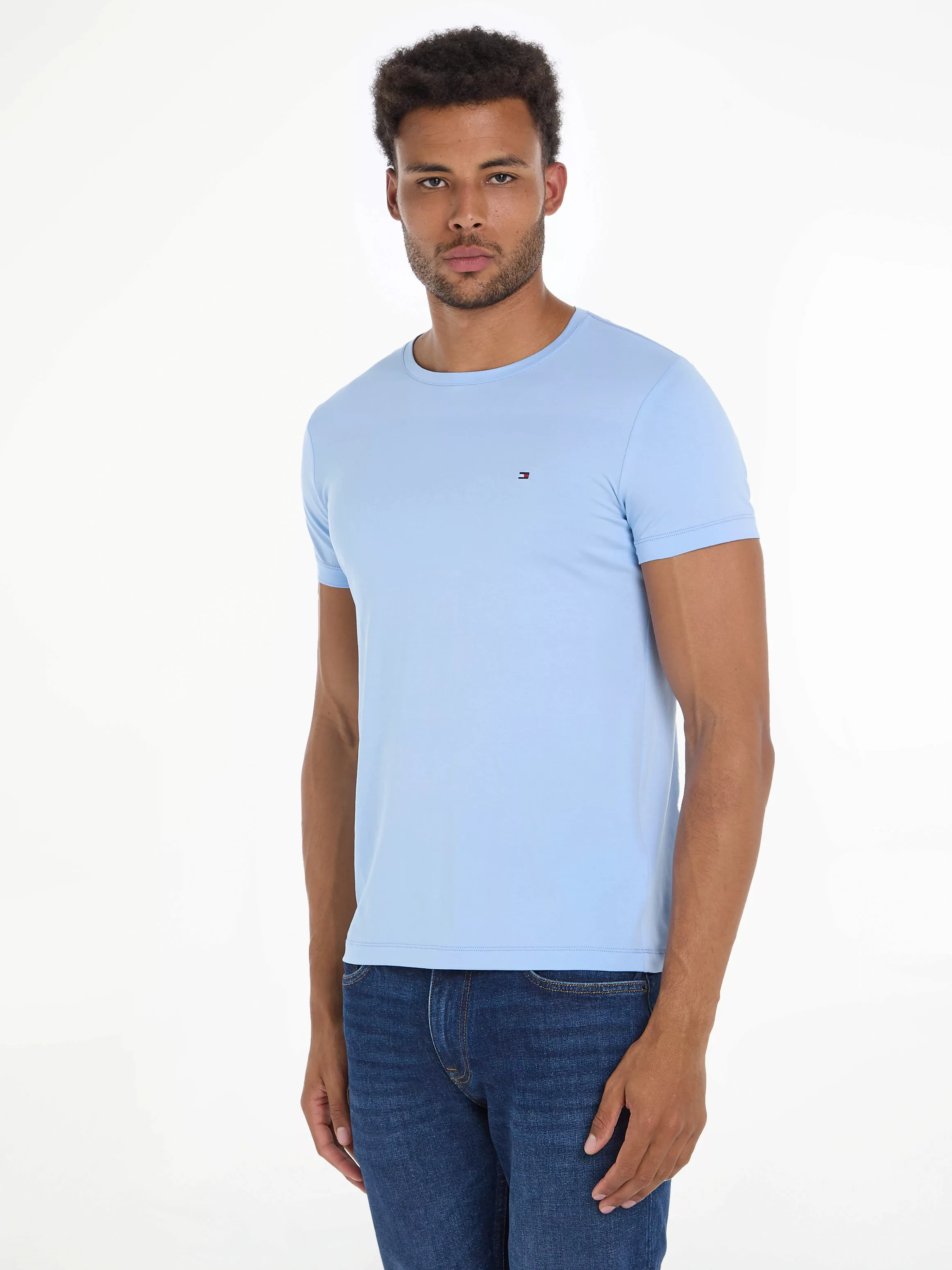 Tommy Hilfiger T-Shirt "STRETCH SLIM FIT TEE", mit Rundhalsausschnitt günstig online kaufen