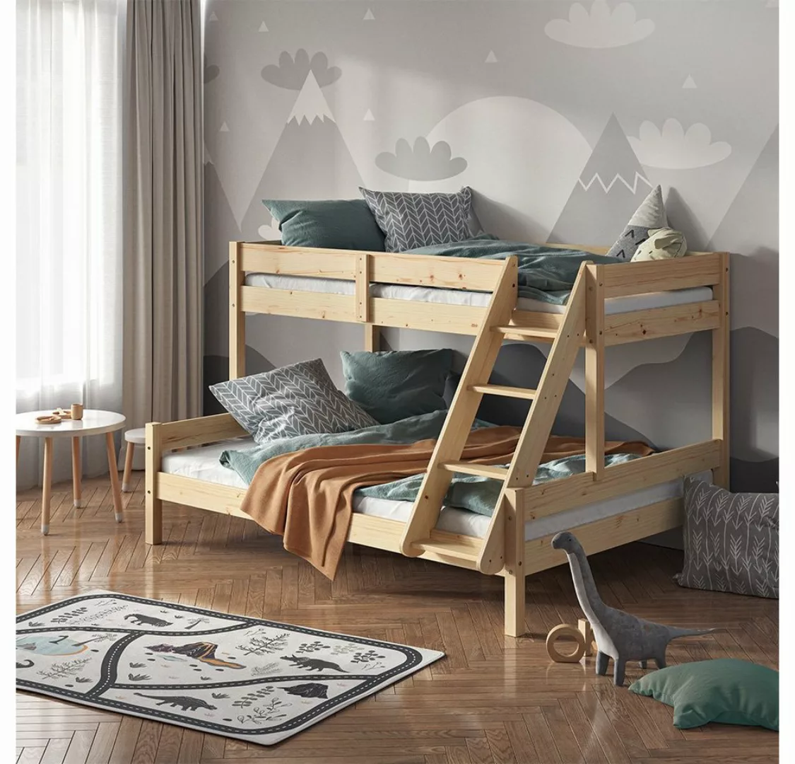 VitaliSpa® Hochbett Kinderbett Hochbett EVEREST 140x200cm Natur (mit Leiter günstig online kaufen