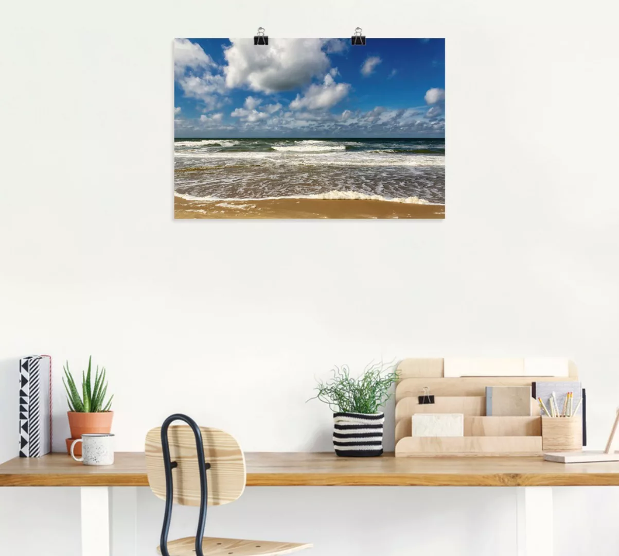 Artland Wandbild "Meeresblick Strand Paal", Strandbilder, (1 St.), als Alub günstig online kaufen