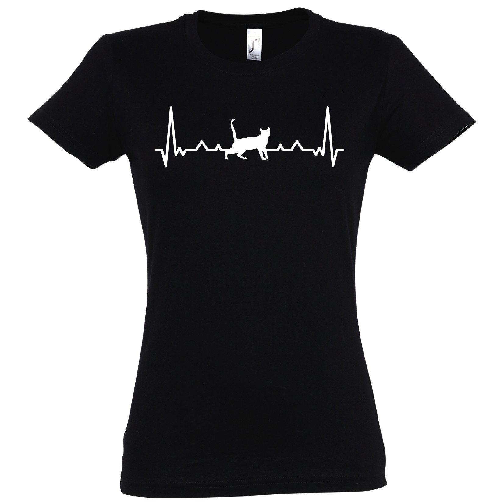 Youth Designz T-Shirt Heartbeat Katze Damen günstig online kaufen