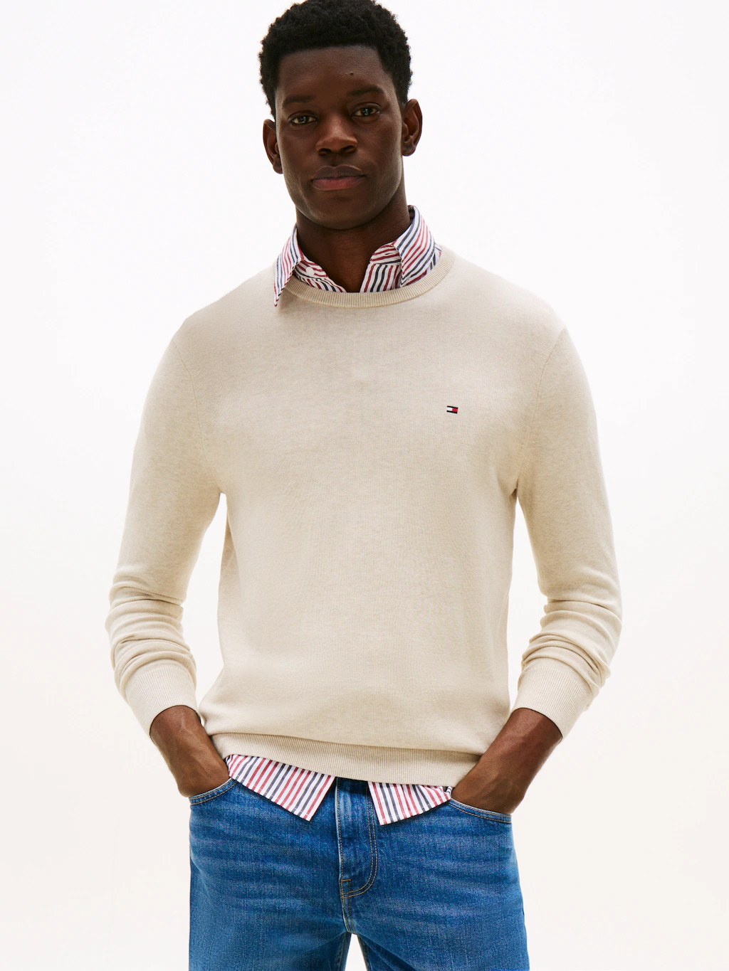 Tommy Hilfiger Rundhalspullover "ESSENTIAL COTTON CREW NECK", 100% Baumwoll günstig online kaufen