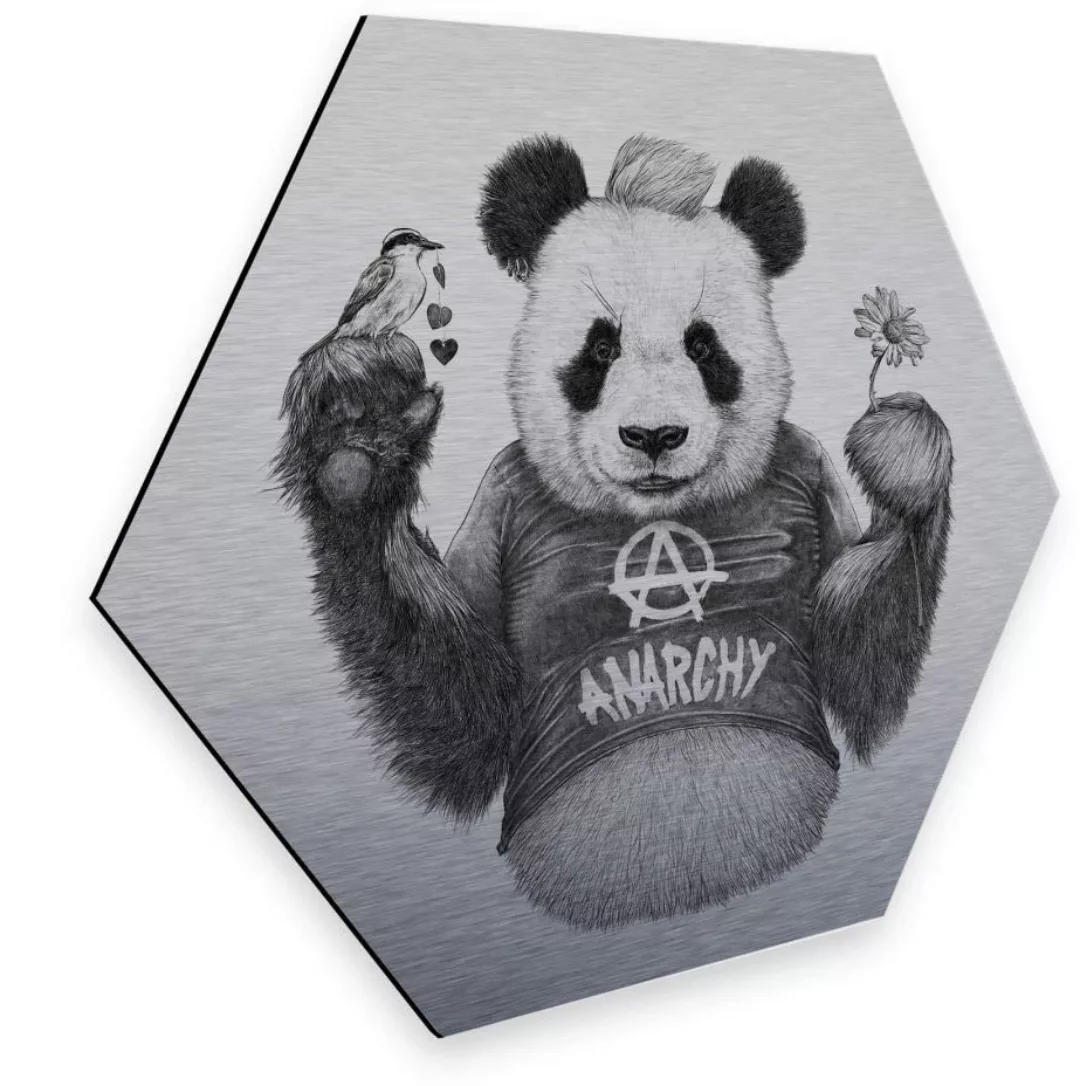 Wall-Art Metallbild »Türschild Panda Bär Silber Deko«, Menschen, (1 St., De günstig online kaufen