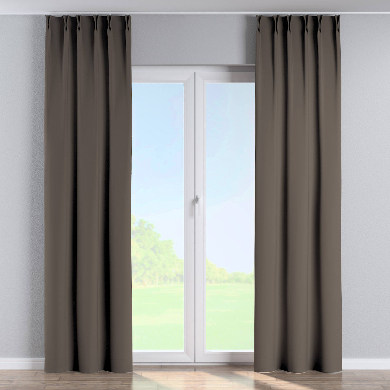Vorhang mit flämischen 2-er Falten, braun, Blackout (verdunkelnd) (269-80) günstig online kaufen