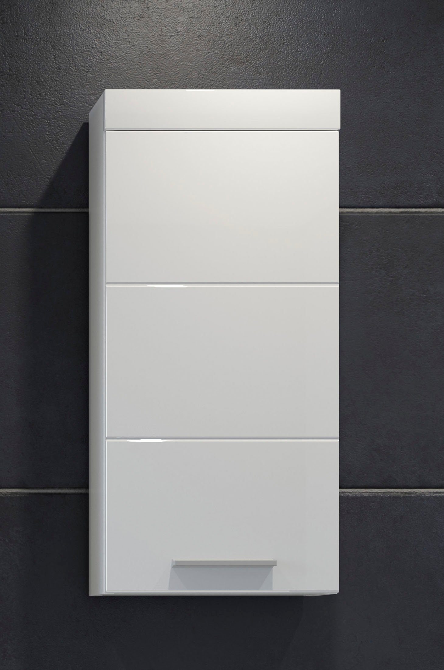 welltime Hängeschrank "Dormoletto", Weißer Badschrank mit waagerechter Fräs günstig online kaufen