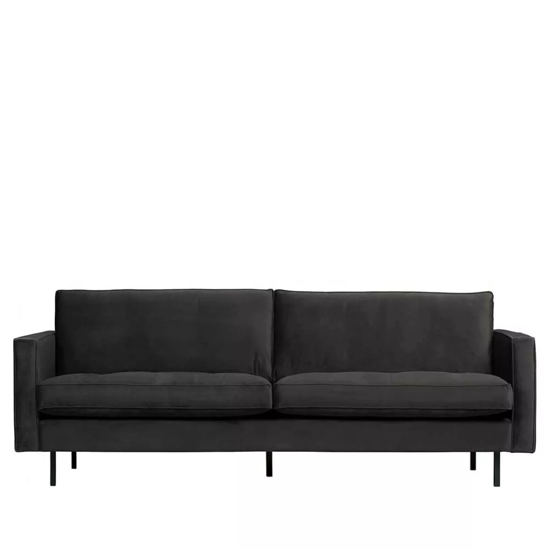 Drei-Sitzer Sofa in Anthrazit Samt 230 cm breit günstig online kaufen