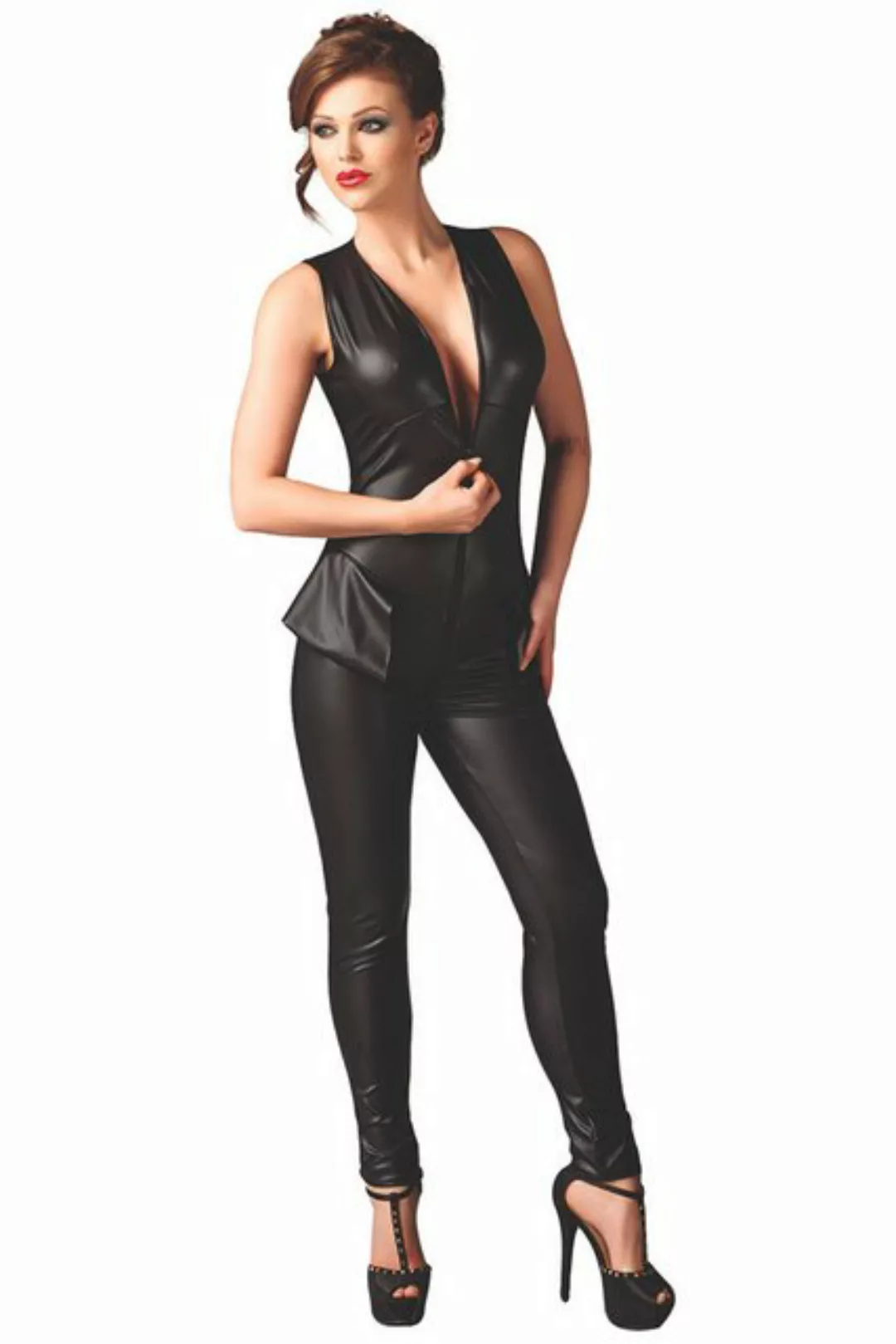 Me Seduce Overall Wetlook Catsuit Debby Overall in schwarz, S/M günstig online kaufen