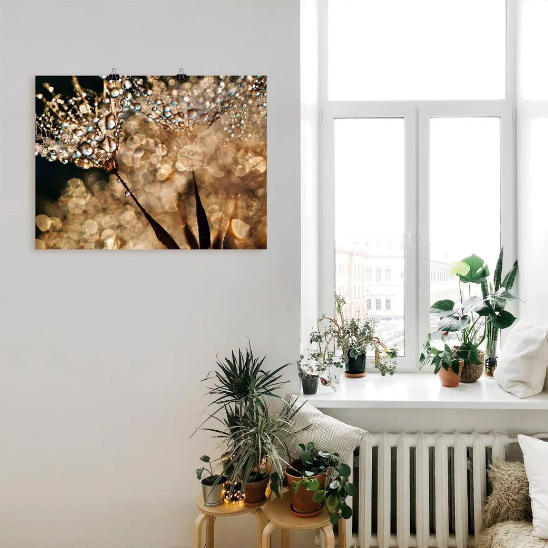 Artland Wandbild "Pusteblume Goldschimmer", Blumen, (1 St.) günstig online kaufen