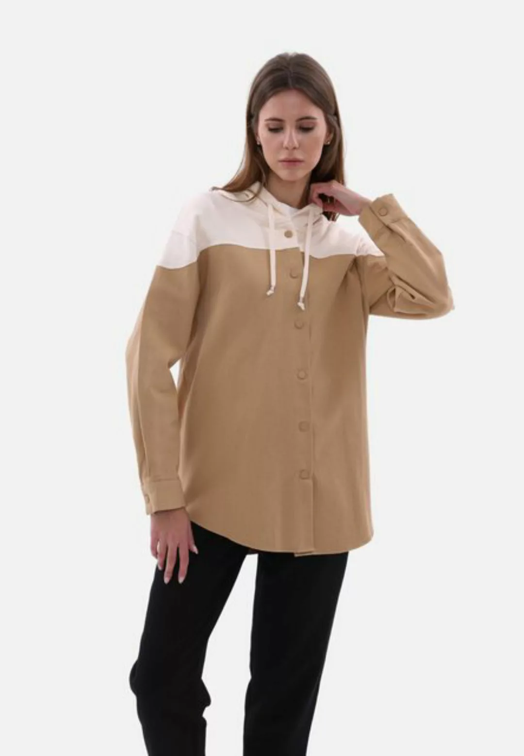 COFI Casuals Hemdbluse Zweifarbiges Damenhemd Hemdjacke günstig online kaufen