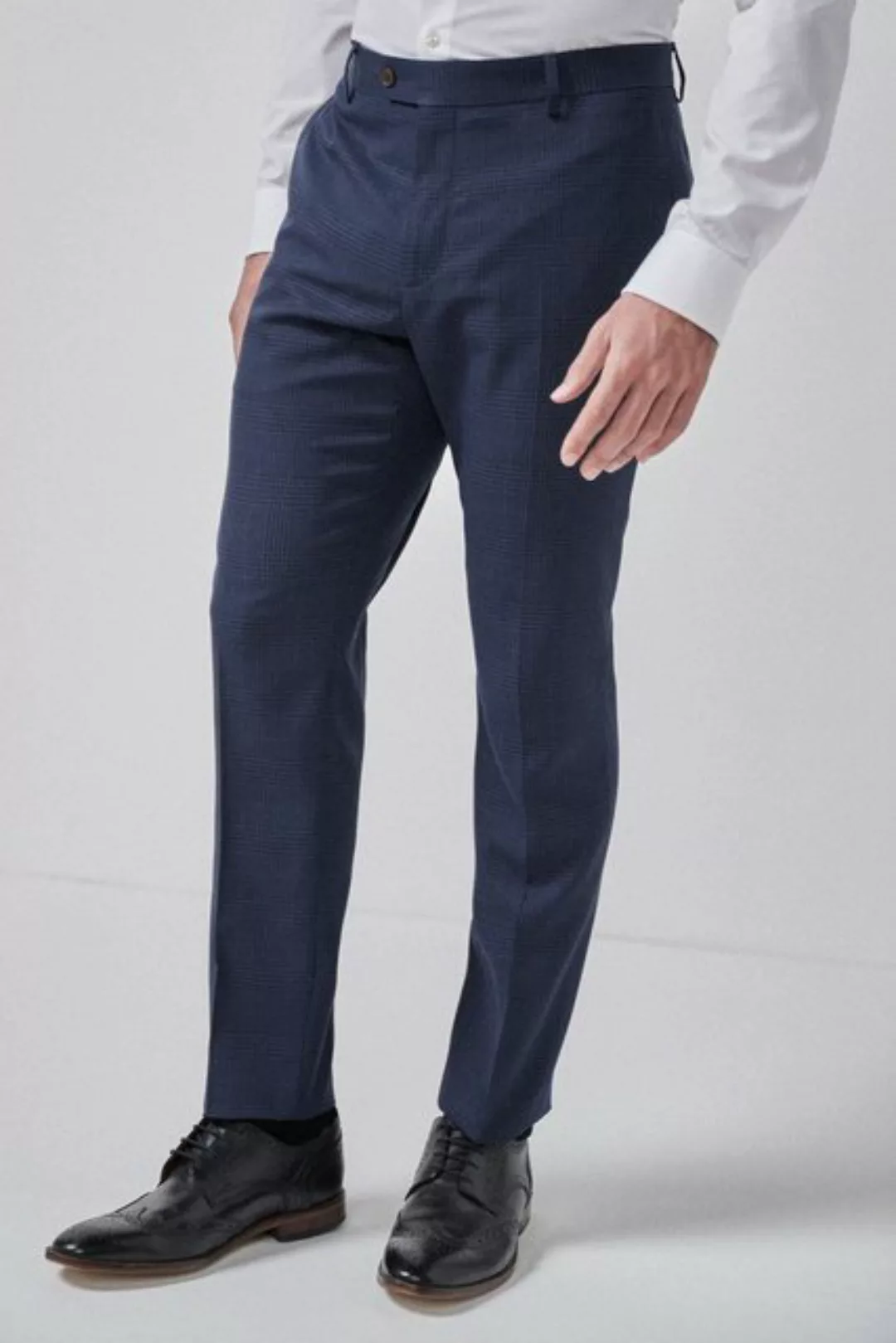 Next Anzughose Anzug mit Karomuster: Slim Fit Hose (1-tlg) günstig online kaufen