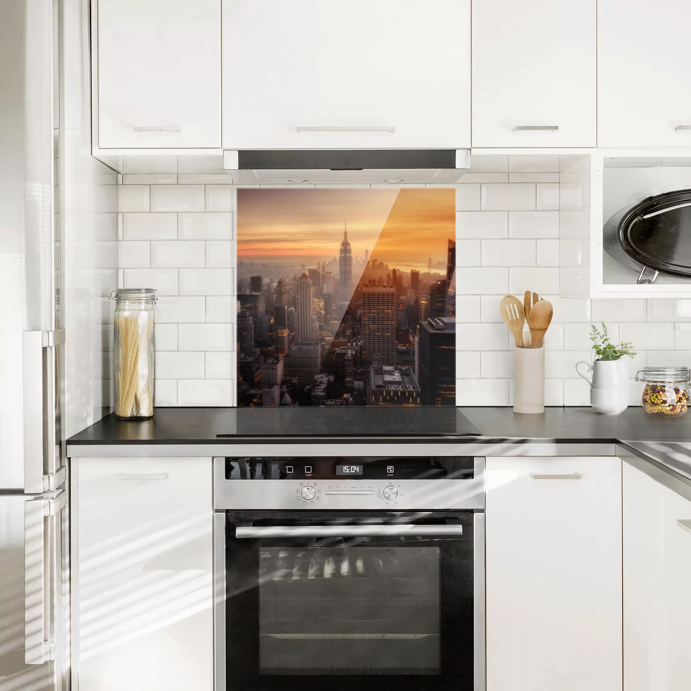Spritzschutz Manhattan Skyline Abendstimmung günstig online kaufen