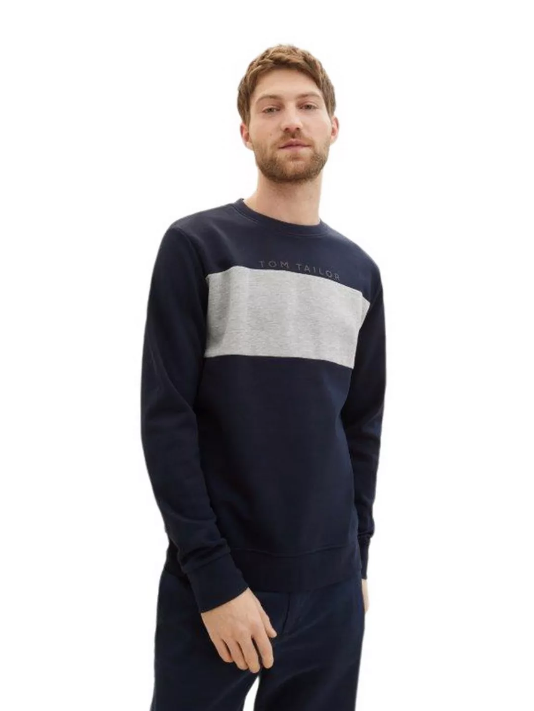 Tom Tailor Herren Rundhals Pullover CUTLINE - Regular Fit günstig online kaufen