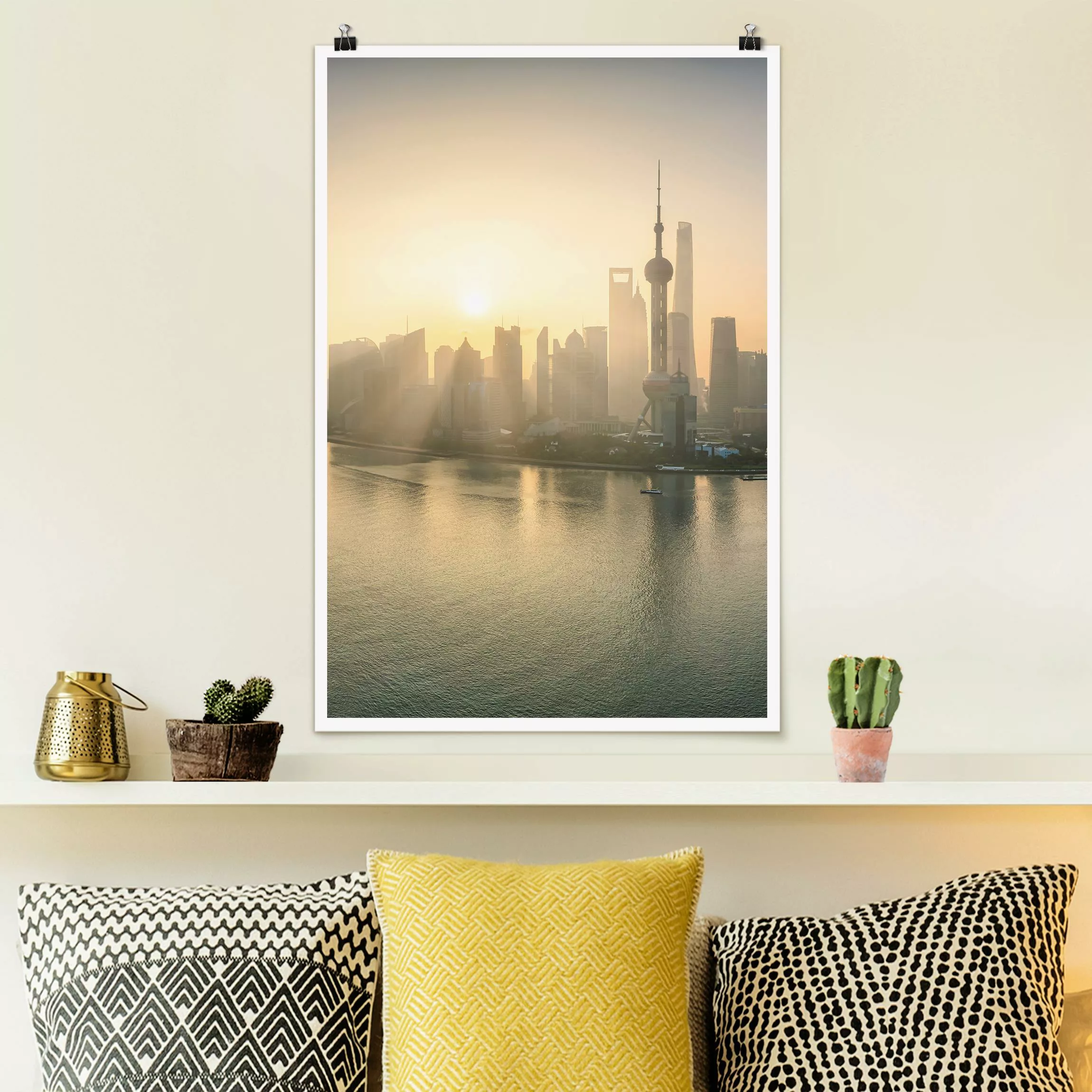 Poster Pudong bei Sonnenaufgang günstig online kaufen