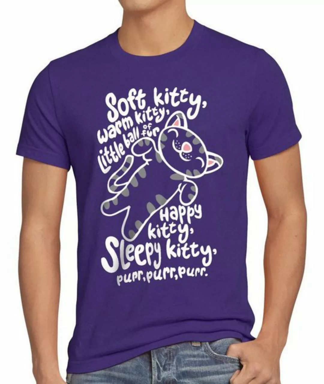 style3 Print-Shirt Herren T-Shirt Soft Kitty sheldon sleepy happy cooper bi günstig online kaufen