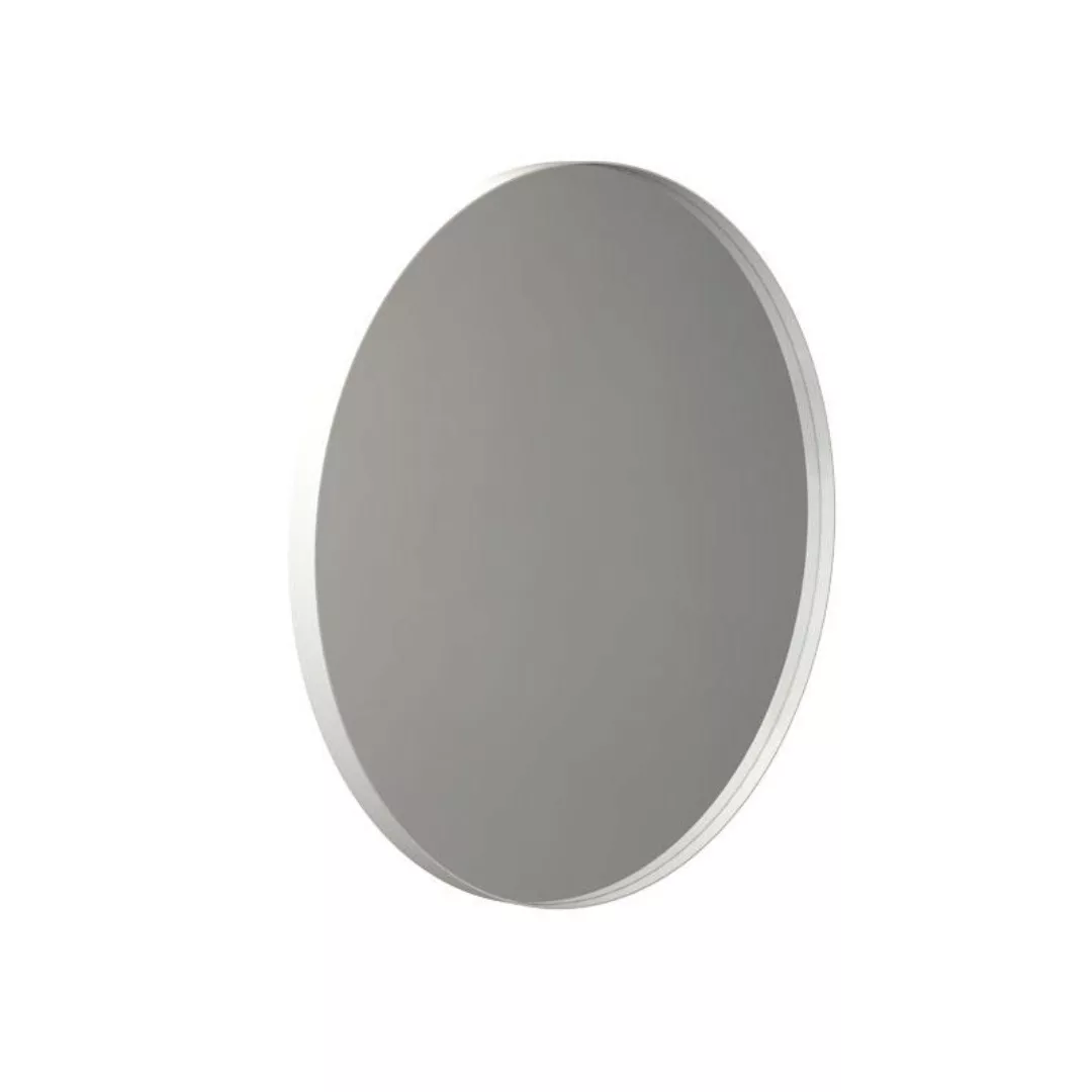 FROST - Unu 4130 Spiegel Ø60cm Aluminium - weiß/mit schmalem Regalrahmen/T günstig online kaufen