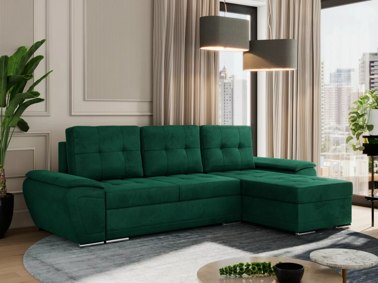 MKS MÖBEL Ecksofa UMBRIA L, Set, Schlafsofa, T30-Schaum, Wellenfedern, Meta günstig online kaufen