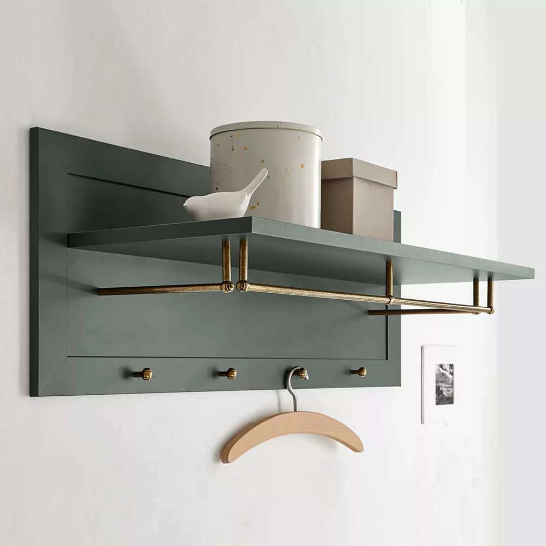 Wandgarderobe in Dunkelgrün Landhaus Design günstig online kaufen