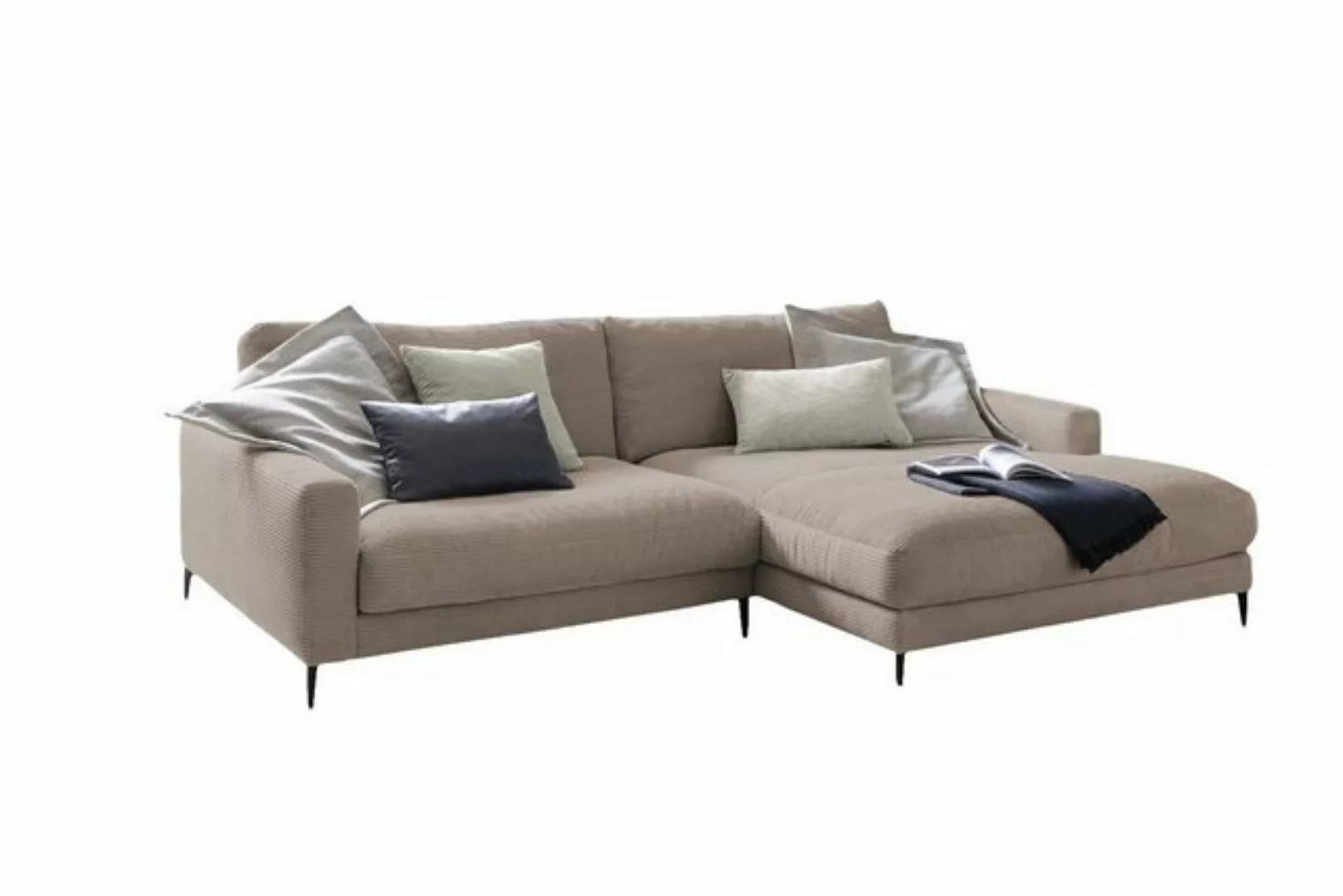 KAWOLA Ecksofa CARA, Sofa Cord, Recamiere links od. rechts, versch. Farben günstig online kaufen