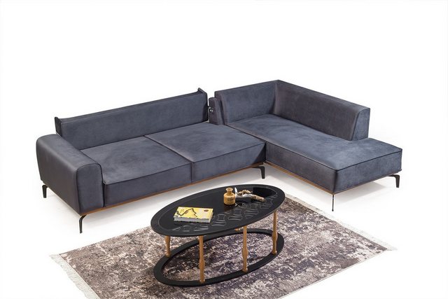 Viva Möbel Sofa RUBY, L295 x R195 cm Ottomane rechts, Luxuriöses Ecksofa mi günstig online kaufen