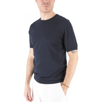 Devid Label  T-Shirts & Poloshirts Monterosso Marineblaues T-Shirt günstig online kaufen