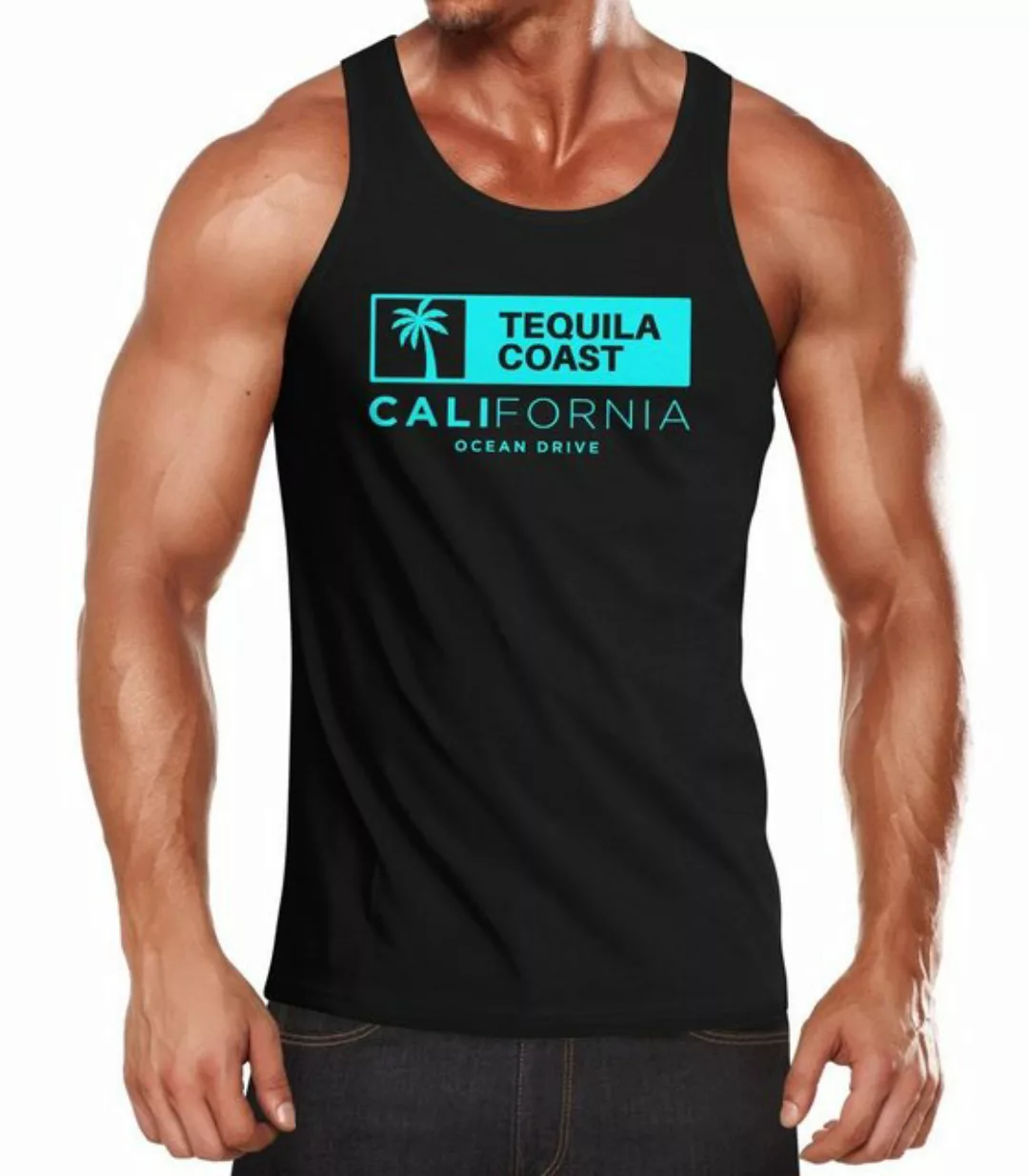 Neverless Tanktop Herren Tank-Top California Print Ocean Drive Kalifornien günstig online kaufen