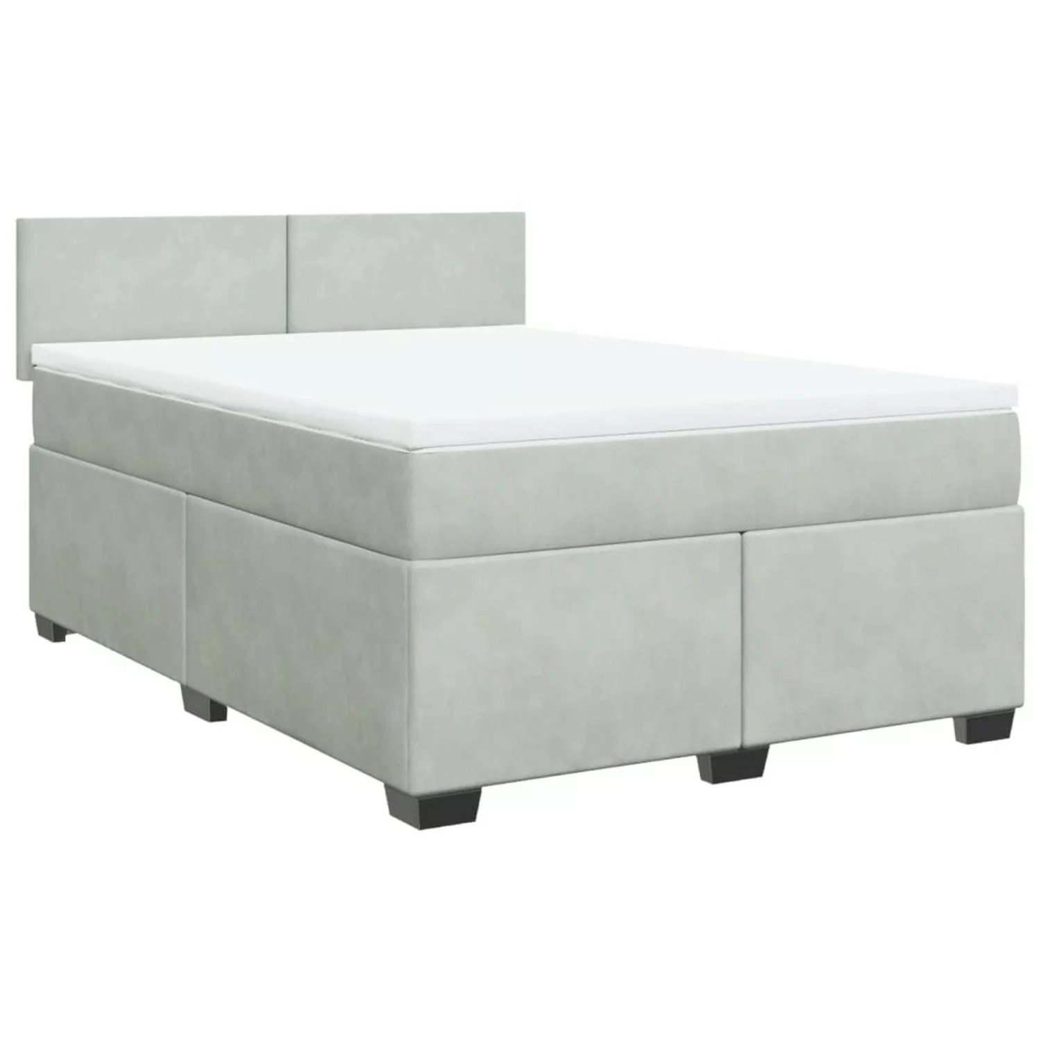 vidaXL Boxspringbett mit Matratze Hellgrau 140x190 cm Samt2106964 günstig online kaufen