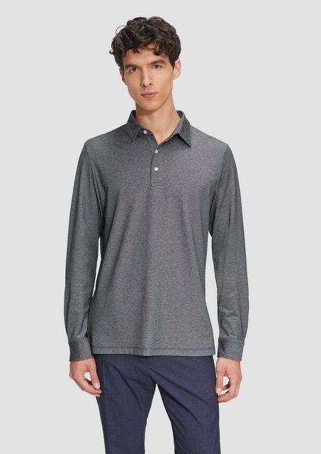 s.Oliver BLACK LABEL Langarmshirt Langärmeliges Poloshirt aus feinem Piqué günstig online kaufen