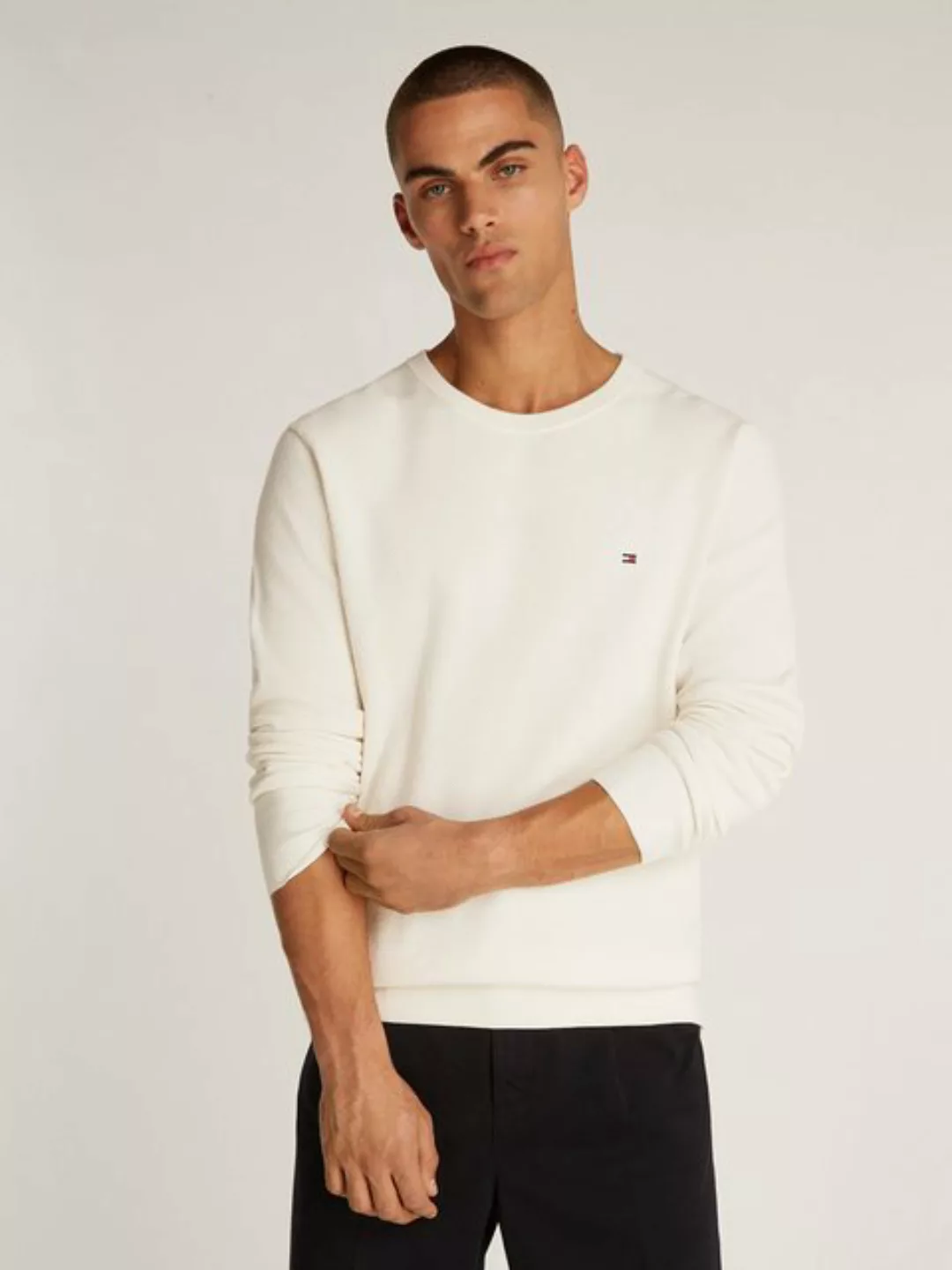 Tommy Hilfiger Rundhalspullover ESSENTIAL STRUCTURE CREW NECK mit feiner St günstig online kaufen