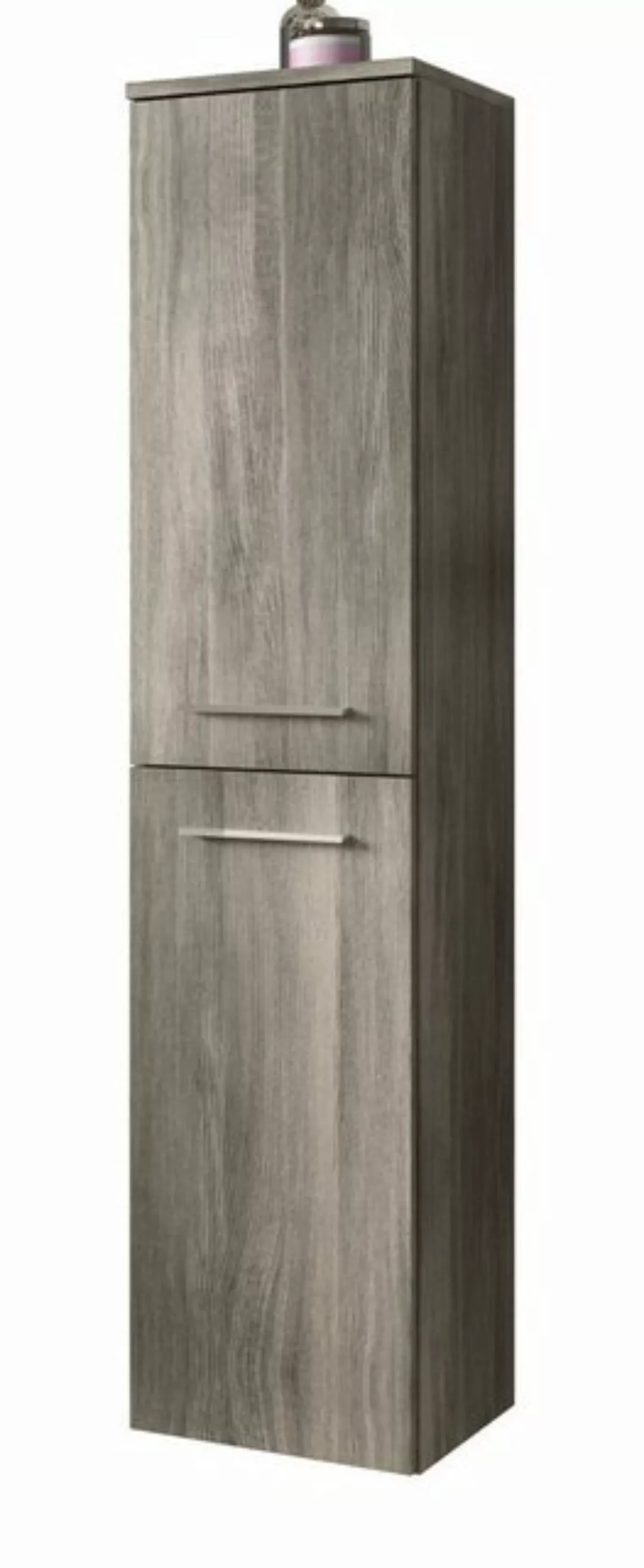 Inn.Furn Hochschrank Jacky (Badschrank 2-türig grau Rauchsilber, 30 x 136 c günstig online kaufen