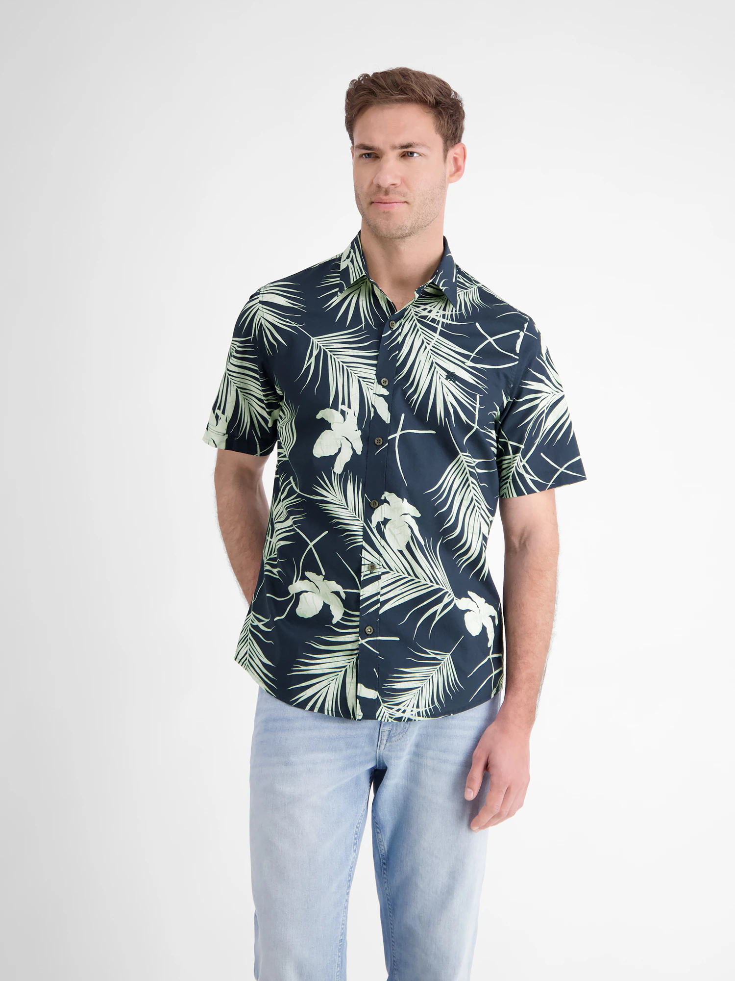 LERROS Kurzarmhemd "LERROS Herren Sommerhemd, floral bedruckt" günstig online kaufen