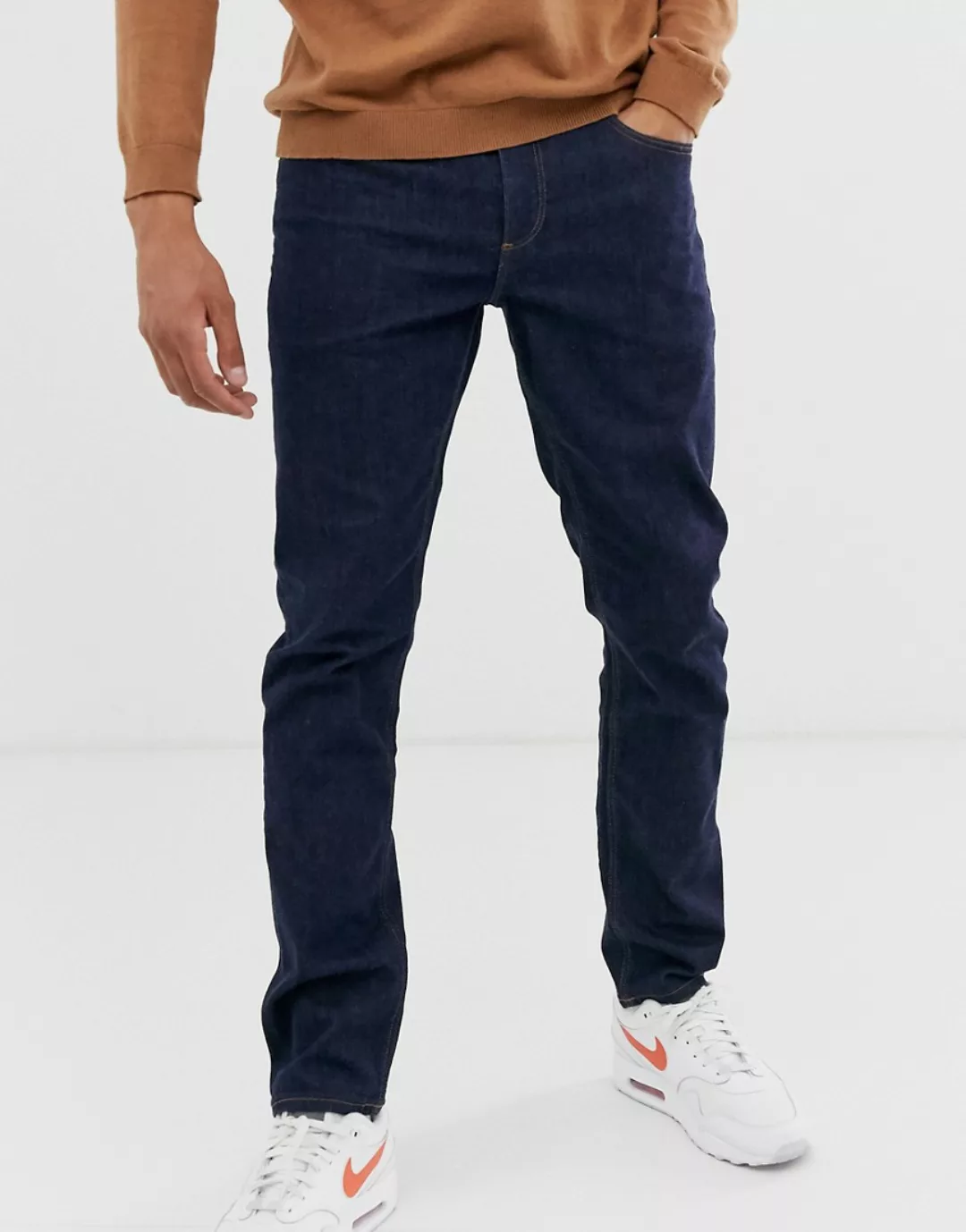 ASOS DESIGN – Schmale Stretch-Jeans in Indigo-Blau günstig online kaufen