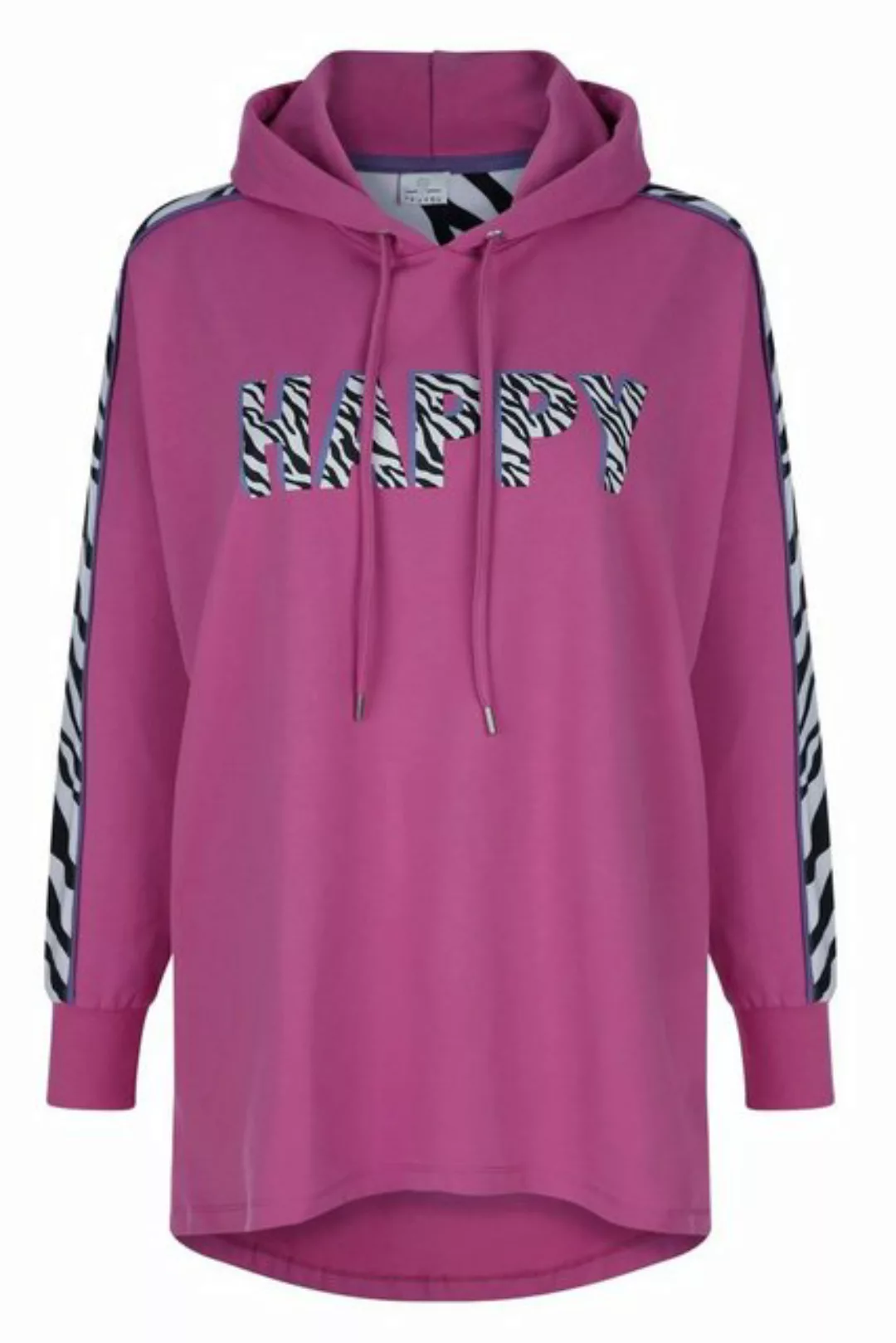 TruYou Sweatshirt Hoodie A-Line Kapuze Schriftzug Leo-Streifen günstig online kaufen