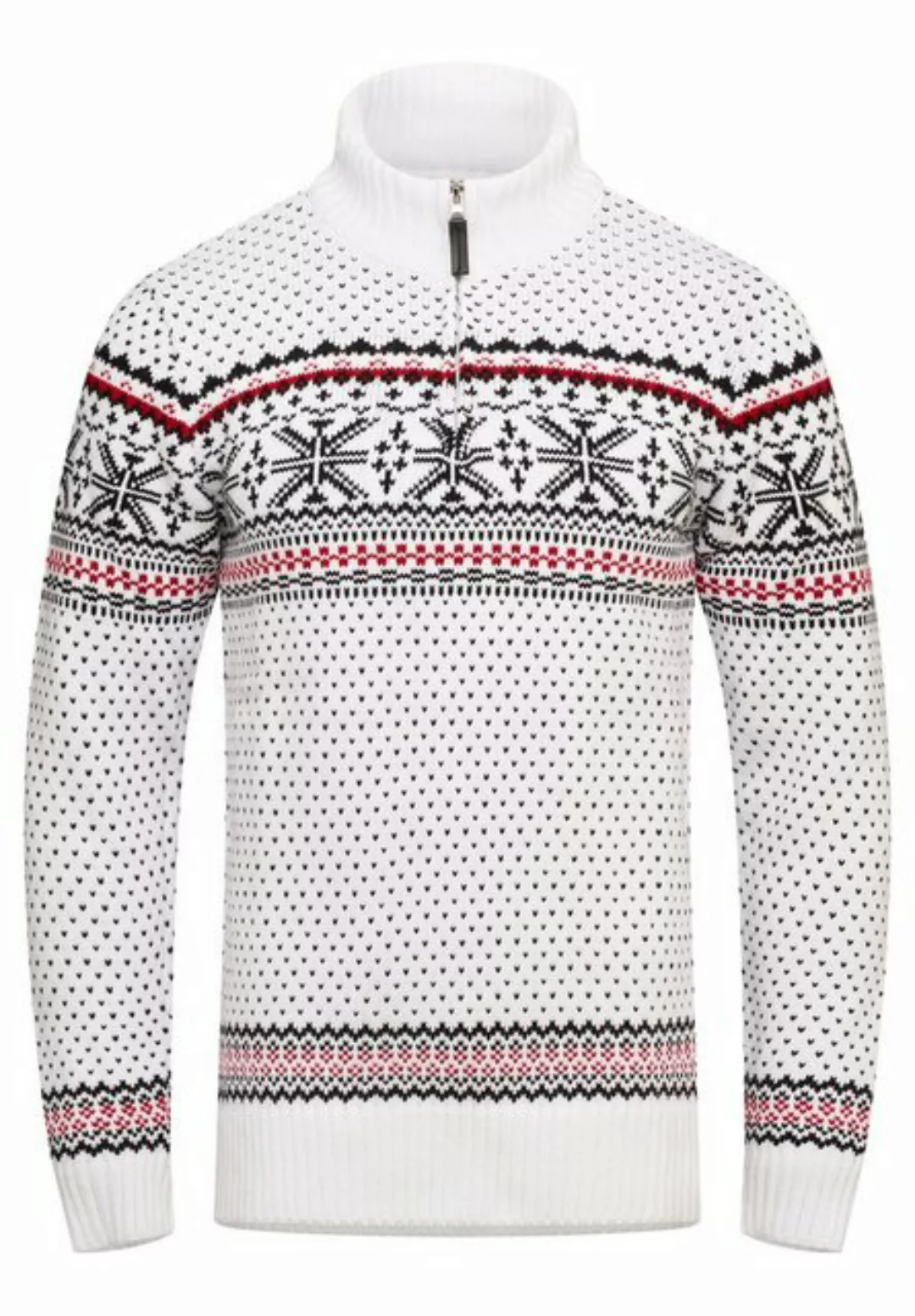 behype Strickpullover BHGALENA Grobstrick Norweger-Muster Troyer günstig online kaufen