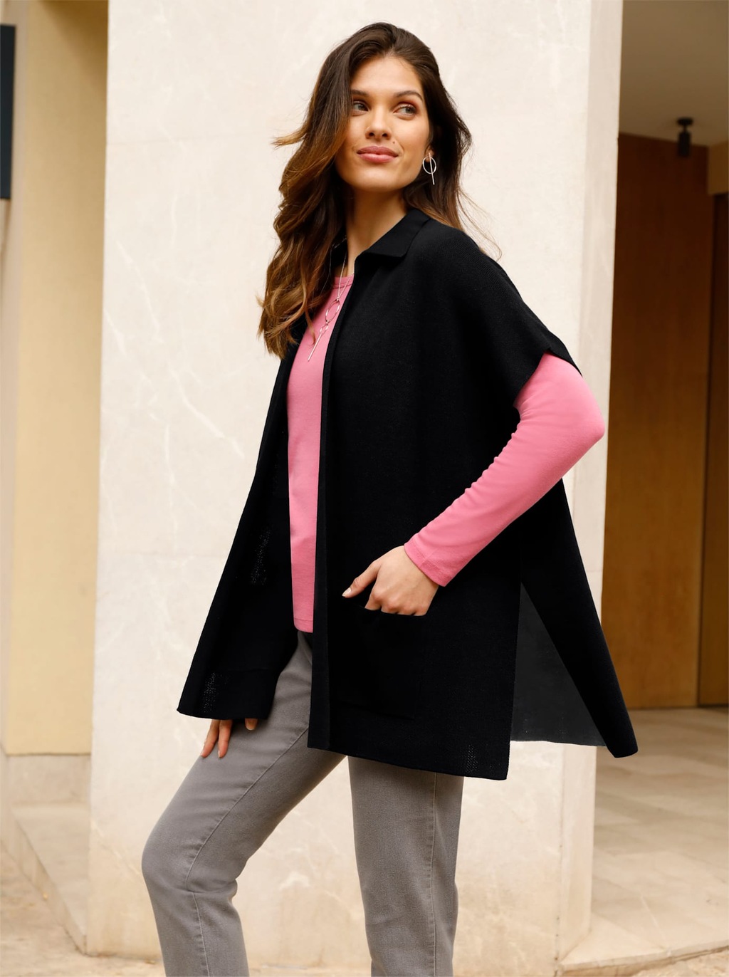 Classic Basics Strickcape günstig online kaufen
