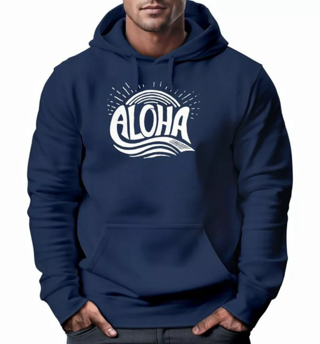 Neverless Hoodie Hoodie Herren Aloha Surf Kapuzen-Pullover Männer Neverless günstig online kaufen