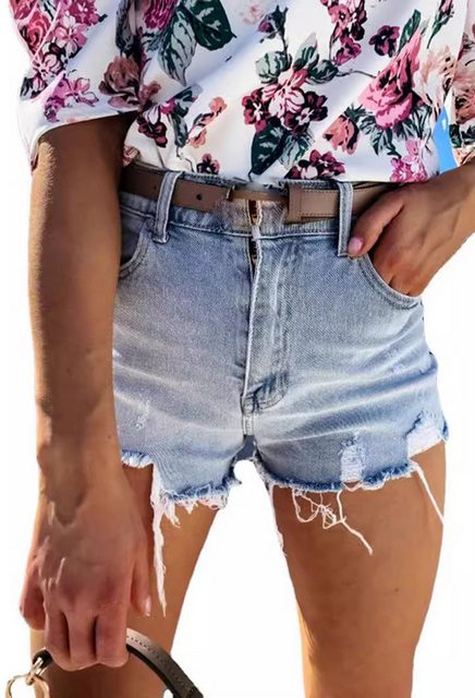 CHENIN Jeansshorts Jeansshorts mit hoher taille für damen, schmale passform günstig online kaufen