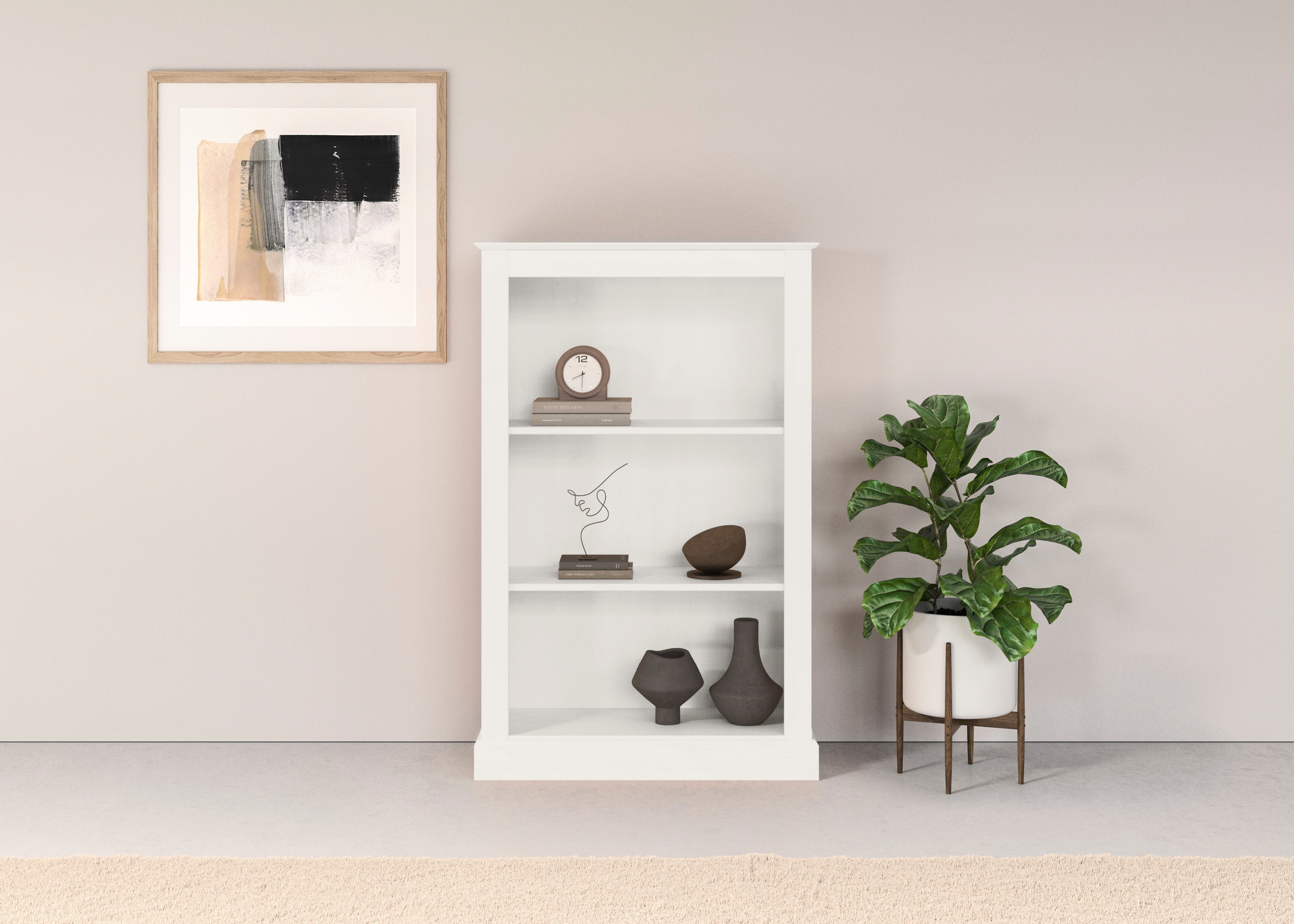 Home affaire Bücherregal "Liotta", Mit Sockel und 2 Regalböden günstig online kaufen