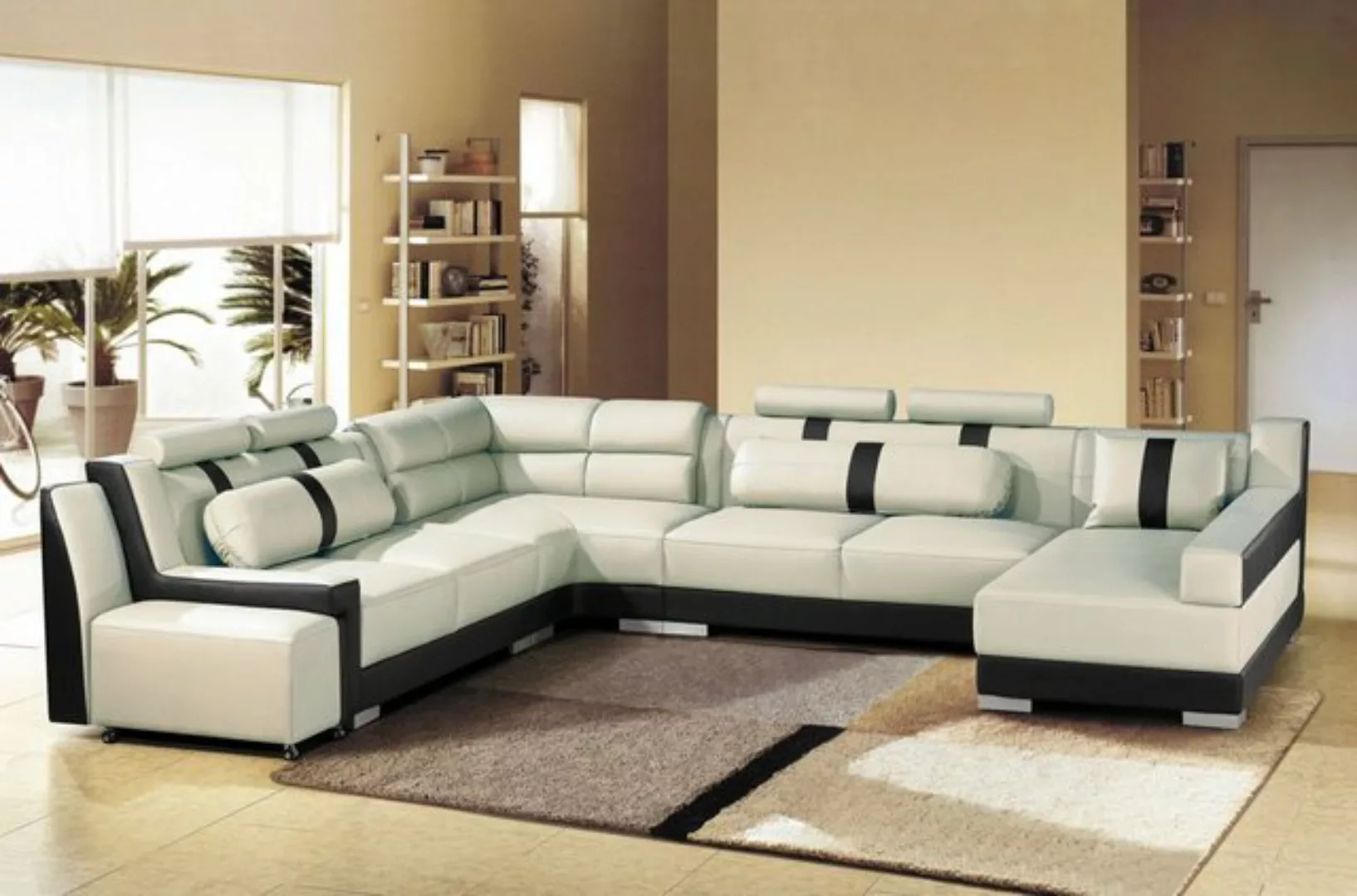 JVmoebel Ecksofa, Leder Sofa Couch Polster Eck U Form Wohnlandschaft Eck So günstig online kaufen