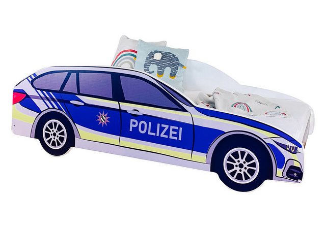 Kids Collective Autobett Kinderbett Jugendbett Polizei 70x140, 80x160 cm mi günstig online kaufen