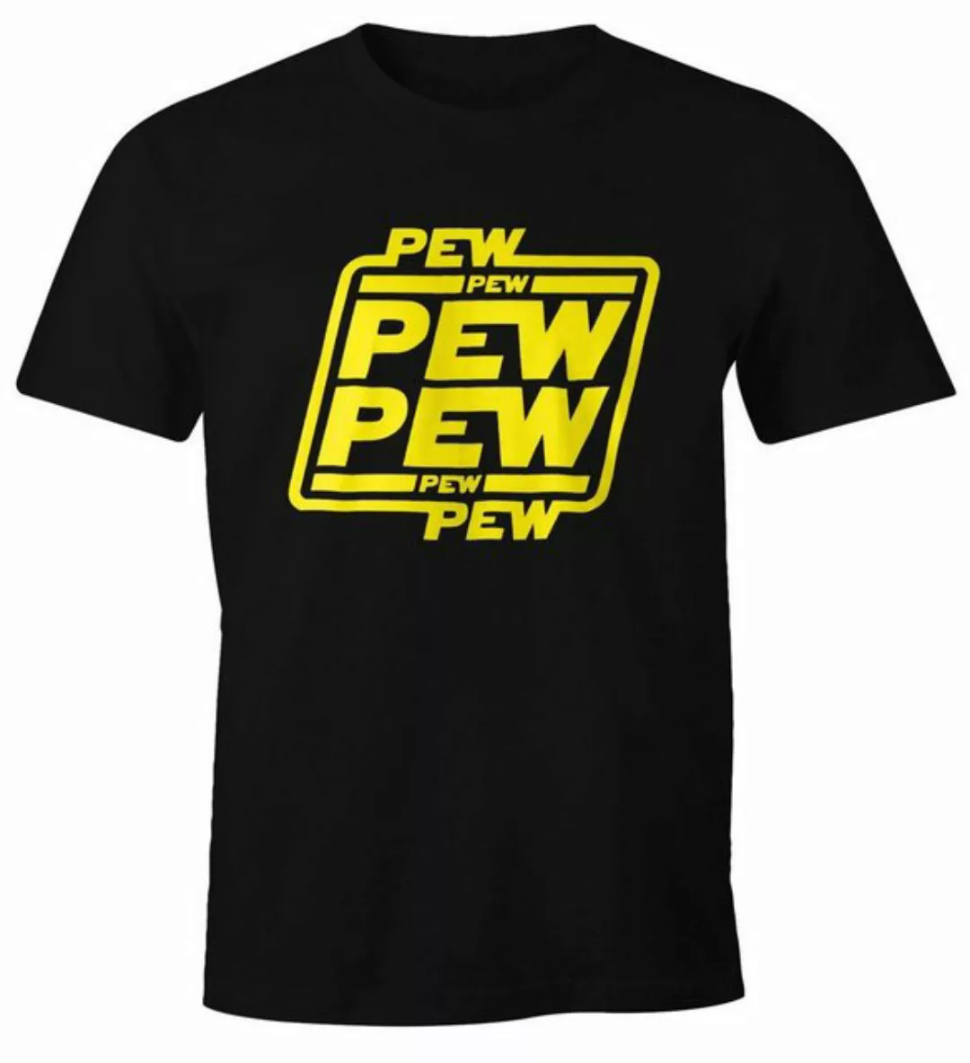 MoonWorks Print-Shirt Herren T-Shirt Pew Pew Pew Fun-Shirt Moonworks® mit P günstig online kaufen