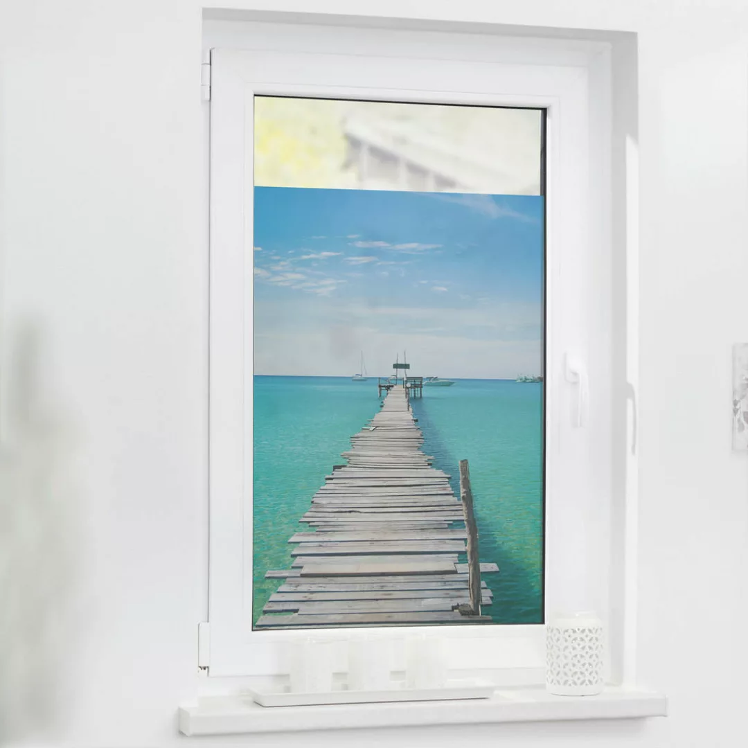 LICHTBLICK Fensterfolie El Mar Meer El Mar blau B/L: ca. 50x100 cm günstig online kaufen